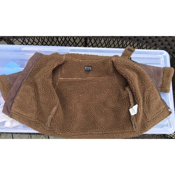 Tcp The childrens place boys brown coat jacket 18 mon Shearling sherpa terry - Picture 4 of 6